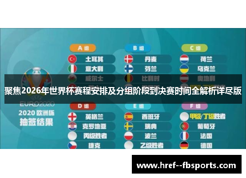 聚焦2026年世界杯赛程安排及分组阶段到决赛时间全解析详尽版